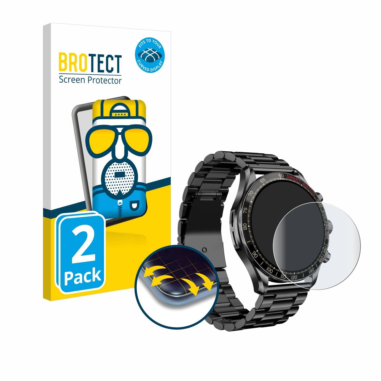 2x BROTECT Flex Matt Full-Screen Folie für Maoo Titan Smartwatch
