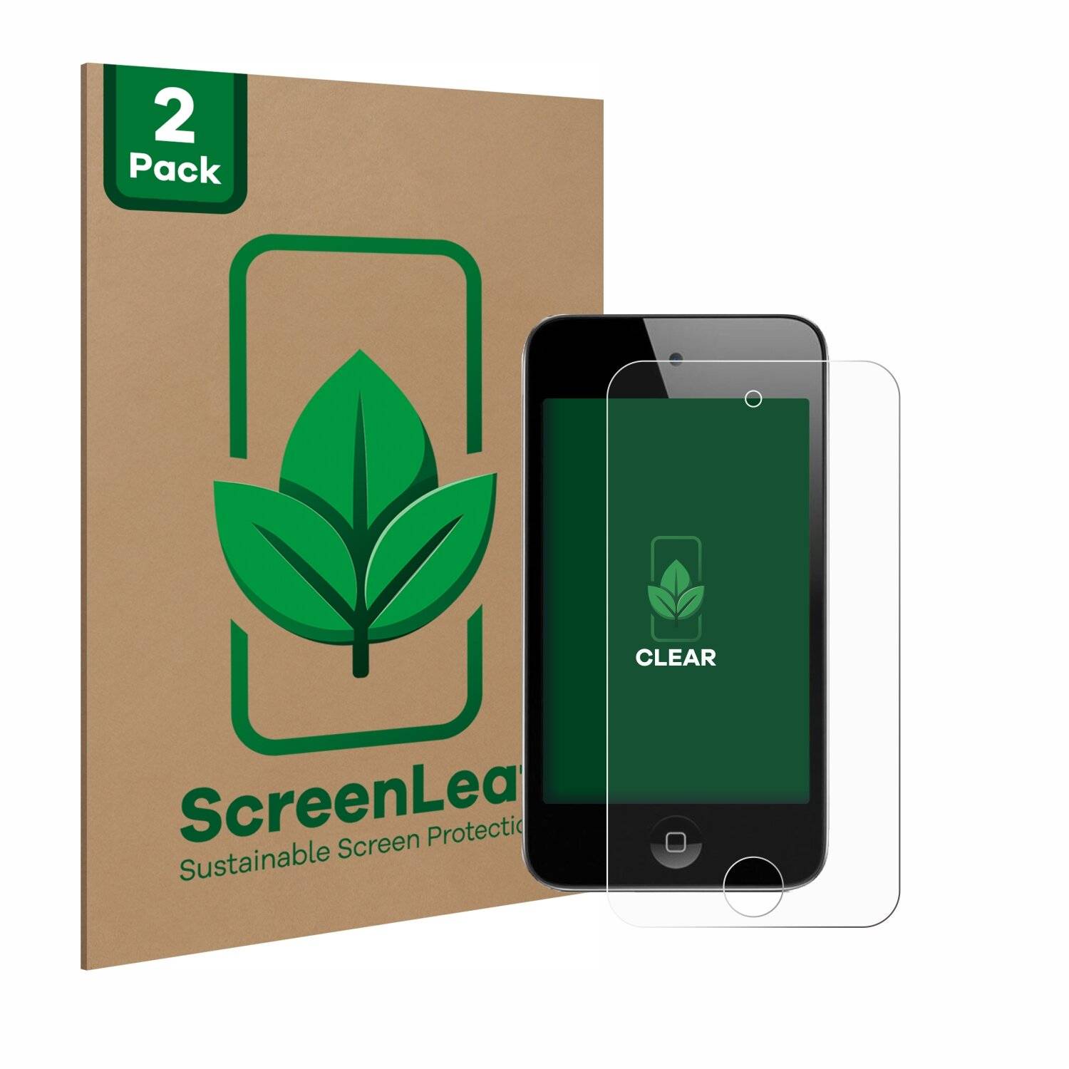2x ScreenLeaf Clear Nachhaltiger Displayschutz für Apple iPod Touch (4.