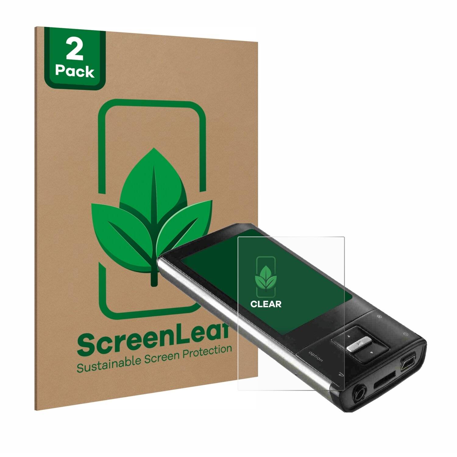 2x ScreenLeaf Clear Nachhaltiger Displayschutz für Intenso Video Shooter