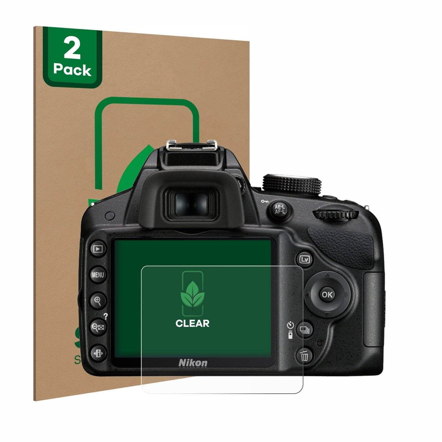 2x ScreenLeaf Clear Nachhaltiger Displayschutz für Nikon
