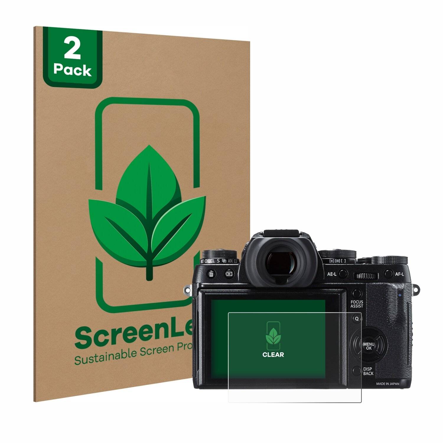2x ScreenLeaf Clear Nachhaltiger Displayschutz für Fujifilm