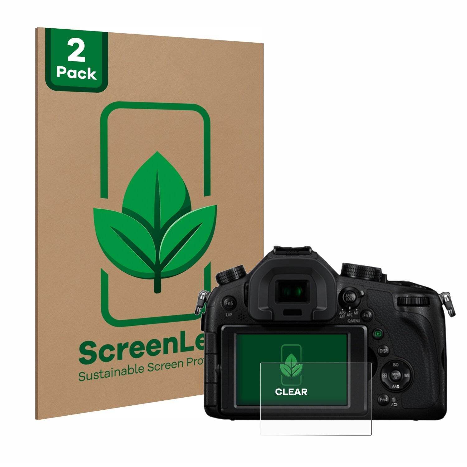 2x ScreenLeaf Clear Nachhaltiger Displayschutz für Panasonic Lumix
