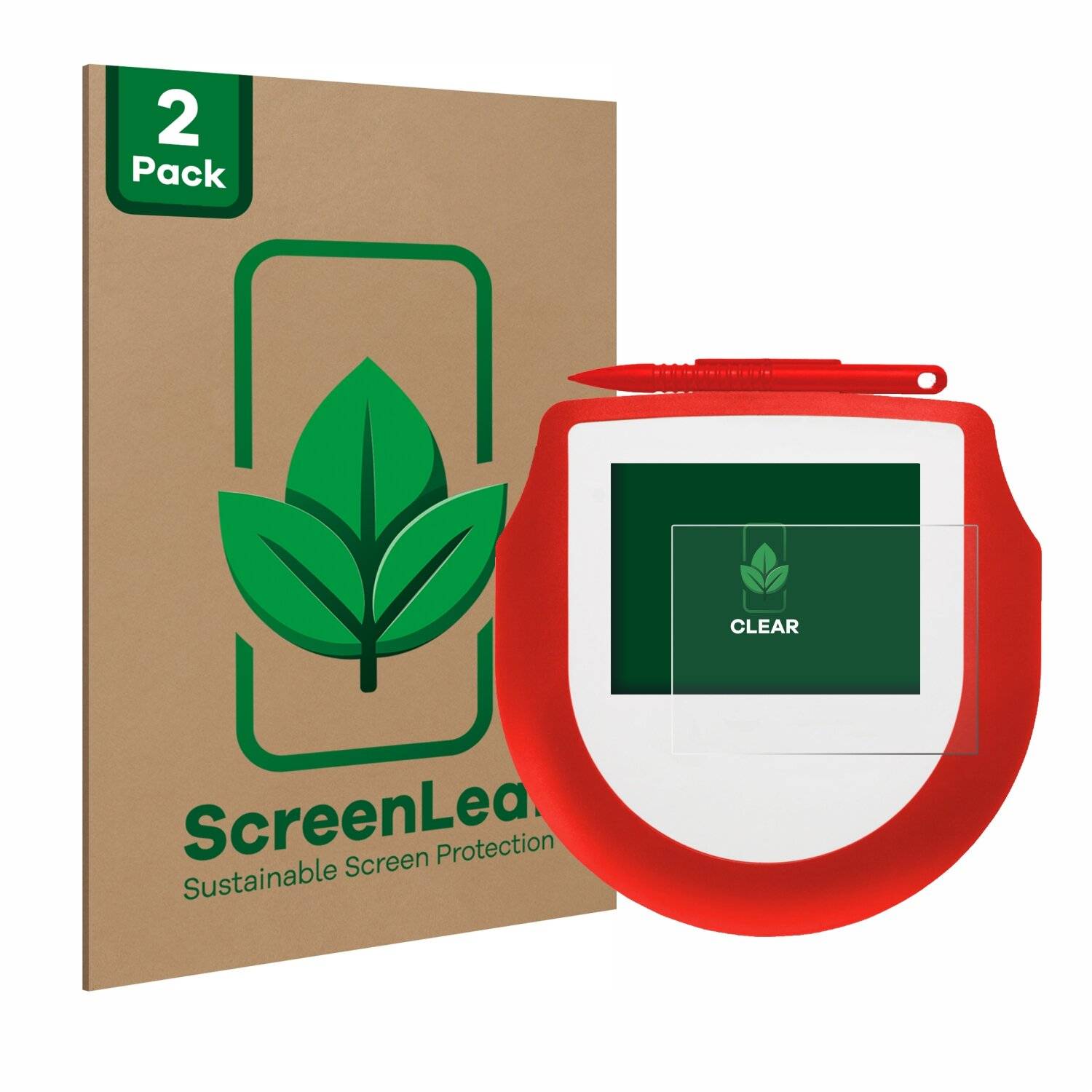 2x ScreenLeaf Clear Nachhaltiger Displayschutz für Signotec Signature Pad