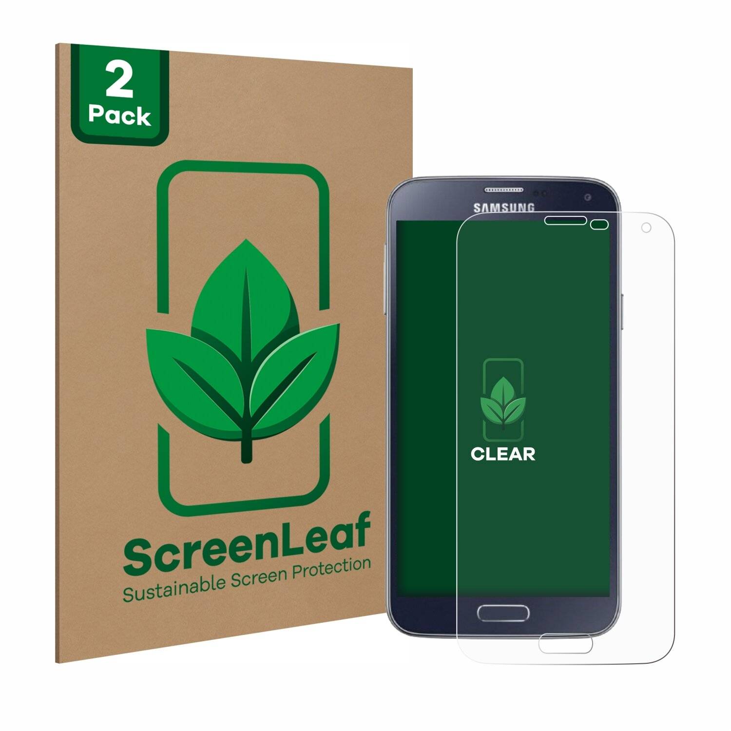 2x ScreenLeaf Clear Nachhaltiger Displayschutz für Samsung Galaxy S5