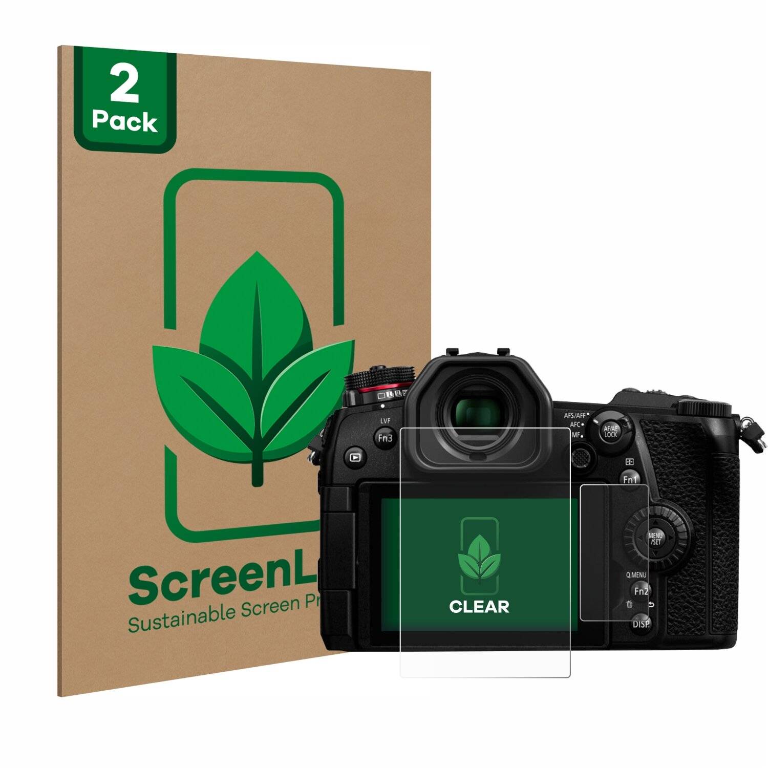 2x ScreenLeaf Clear Nachhaltiger Displayschutz für Panasonic Lumix