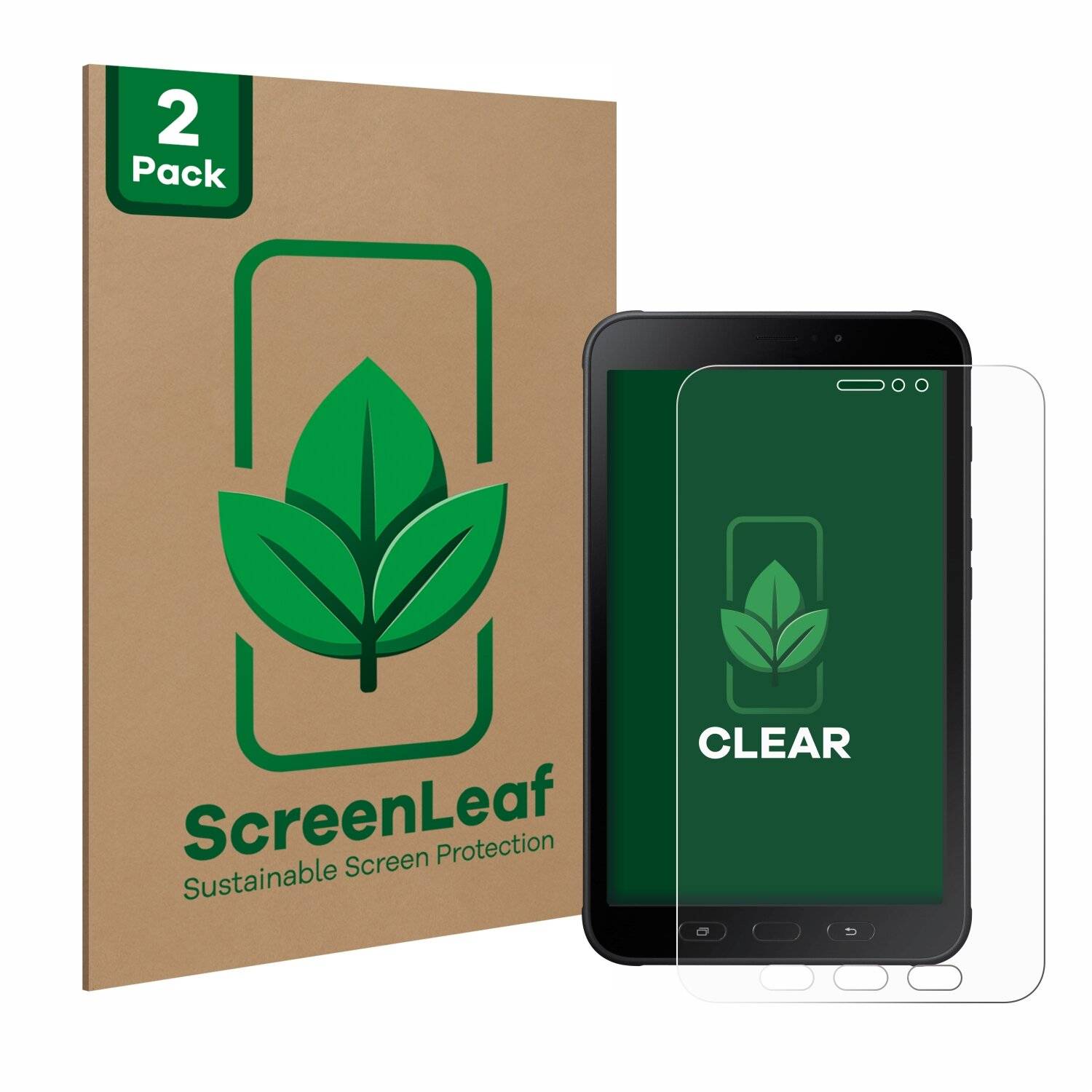 2x ScreenLeaf Clear Nachhaltiger Displayschutz für Samsung Galaxy Tab Active