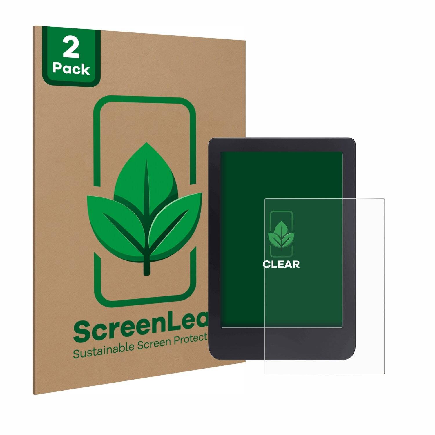 2x ScreenLeaf Clear Nachhaltiger Displayschutz für Tolino Shine