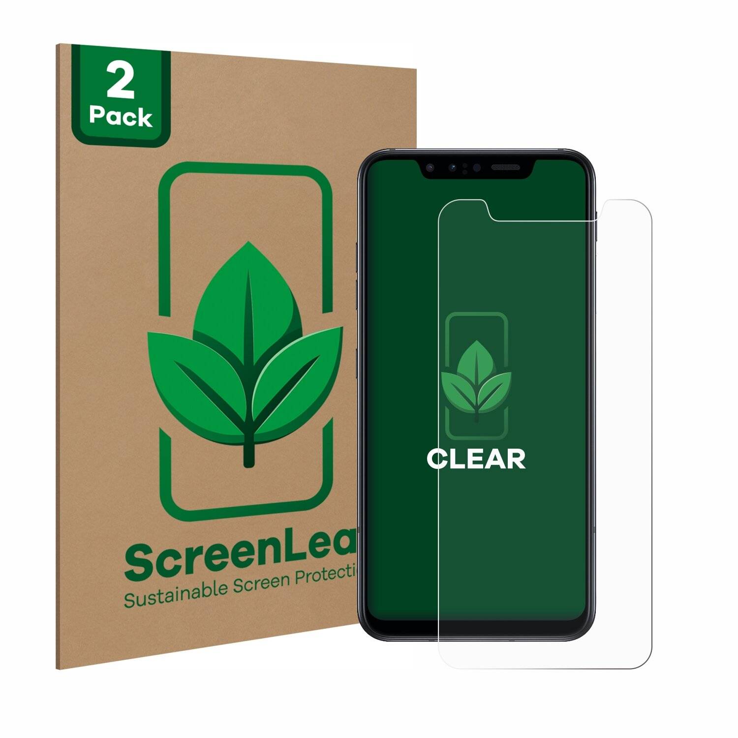 2x ScreenLeaf Clear Nachhaltiger Displayschutz für LG G8s