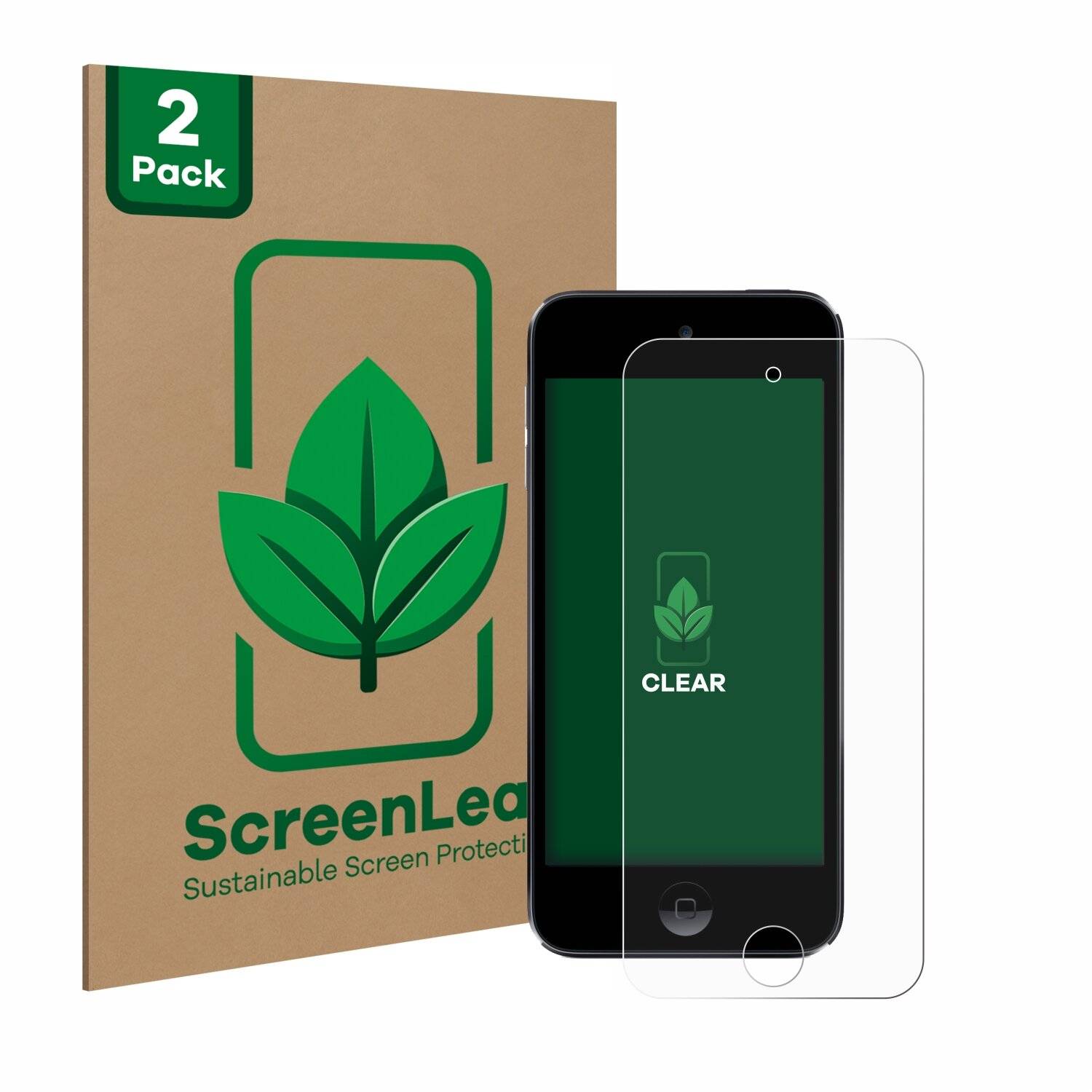 2x ScreenLeaf Clear Nachhaltiger Displayschutz für Apple iPod Touch (7.