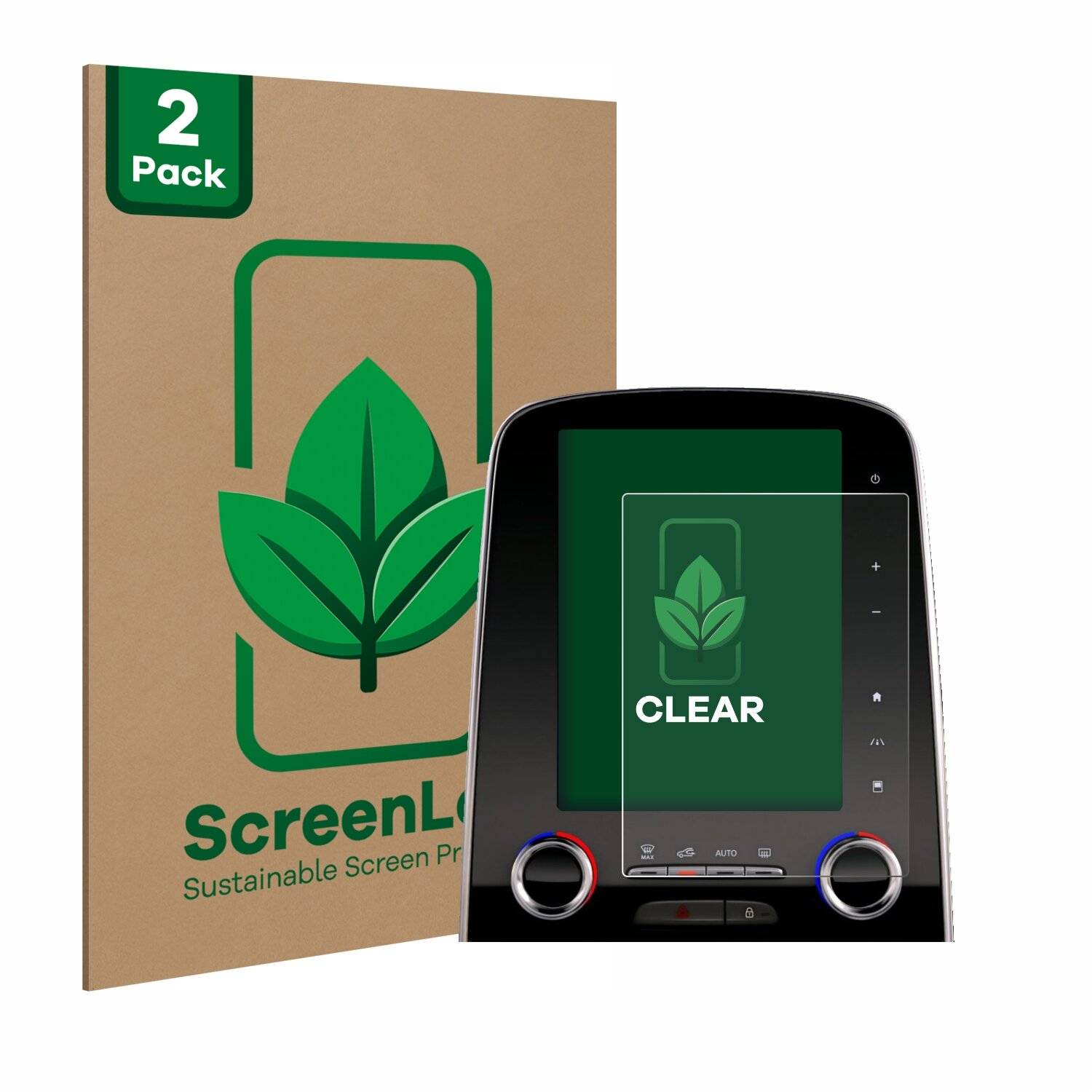 2x ScreenLeaf Clear Nachhaltiger Displayschutz für Renault Scenic R-Link 2