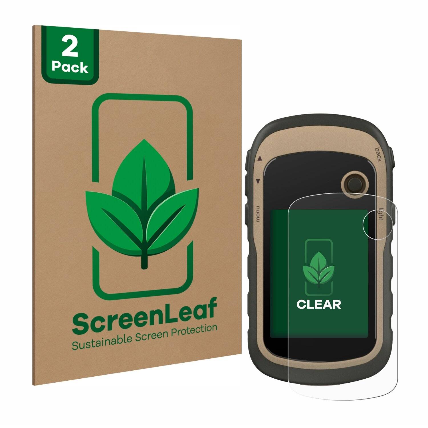 2x ScreenLeaf Clear Nachhaltiger Displayschutz für Garmin eTrex