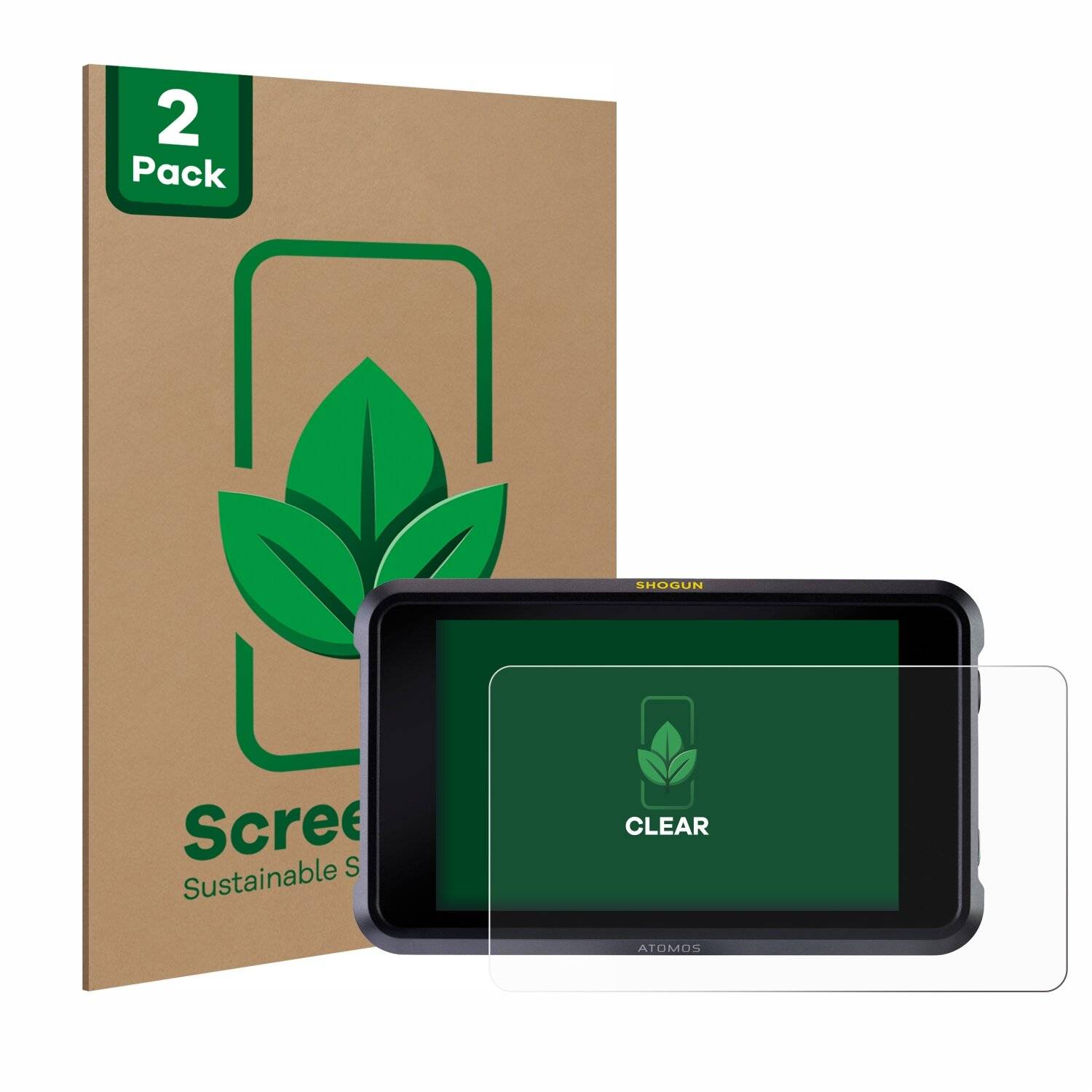 2x ScreenLeaf Clear Nachhaltiger Displayschutz für Atomos Shogun