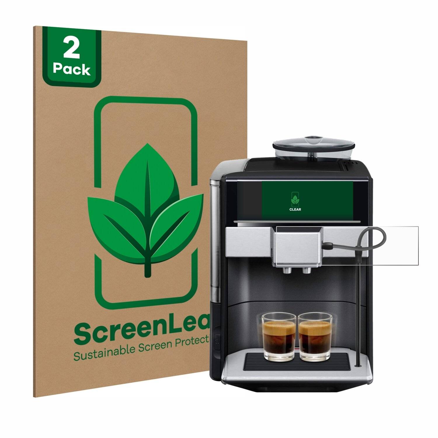 2x ScreenLeaf Clear Nachhaltiger Displayschutz für Siemens EQ.6 plus