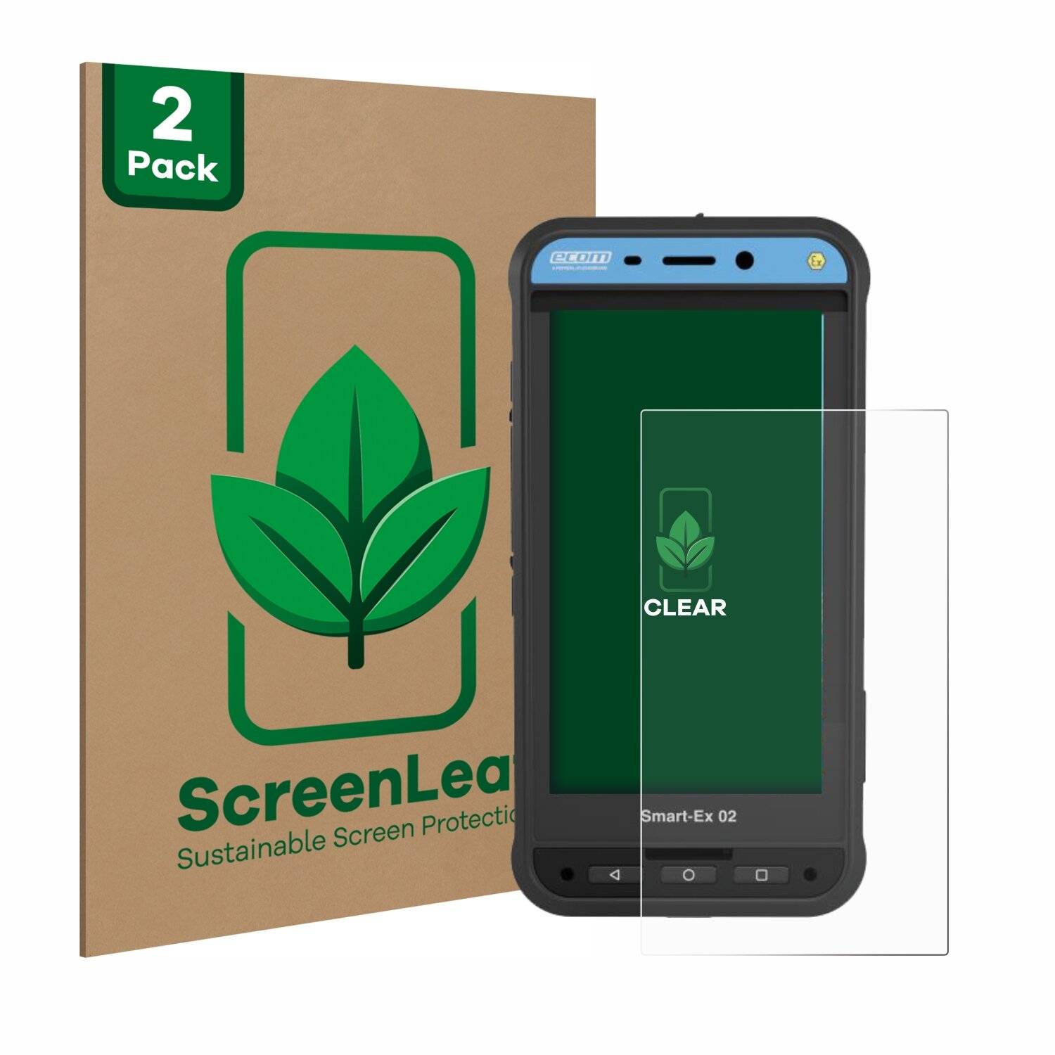 2x ScreenLeaf Clear Nachhaltiger Displayschutz für Ecom Smart-Ex 02