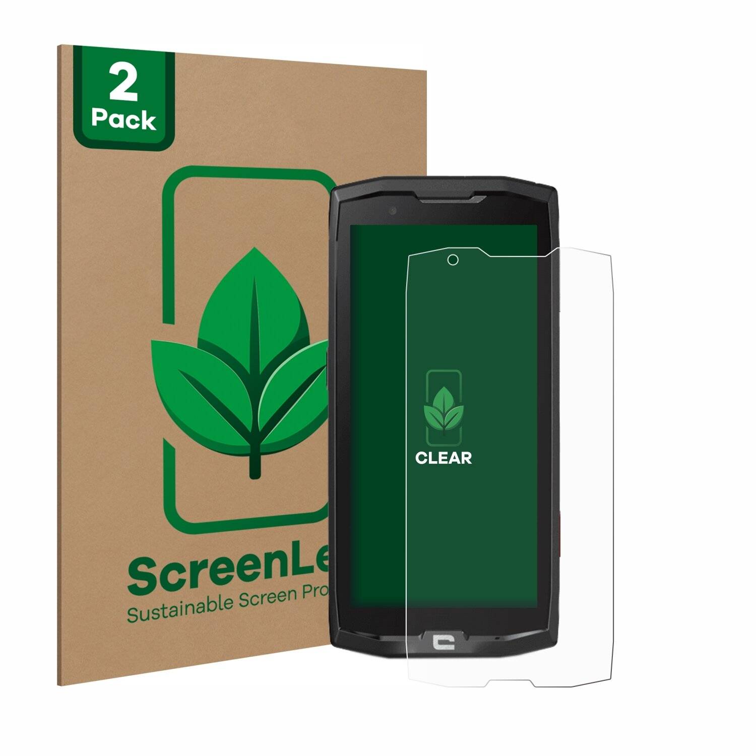2x ScreenLeaf Clear Nachhaltiger Displayschutz für Crosscall Core