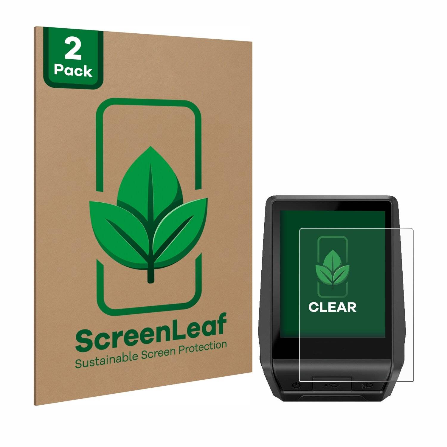 2x ScreenLeaf Clear Nachhaltiger Displayschutz für Bosch Nyon