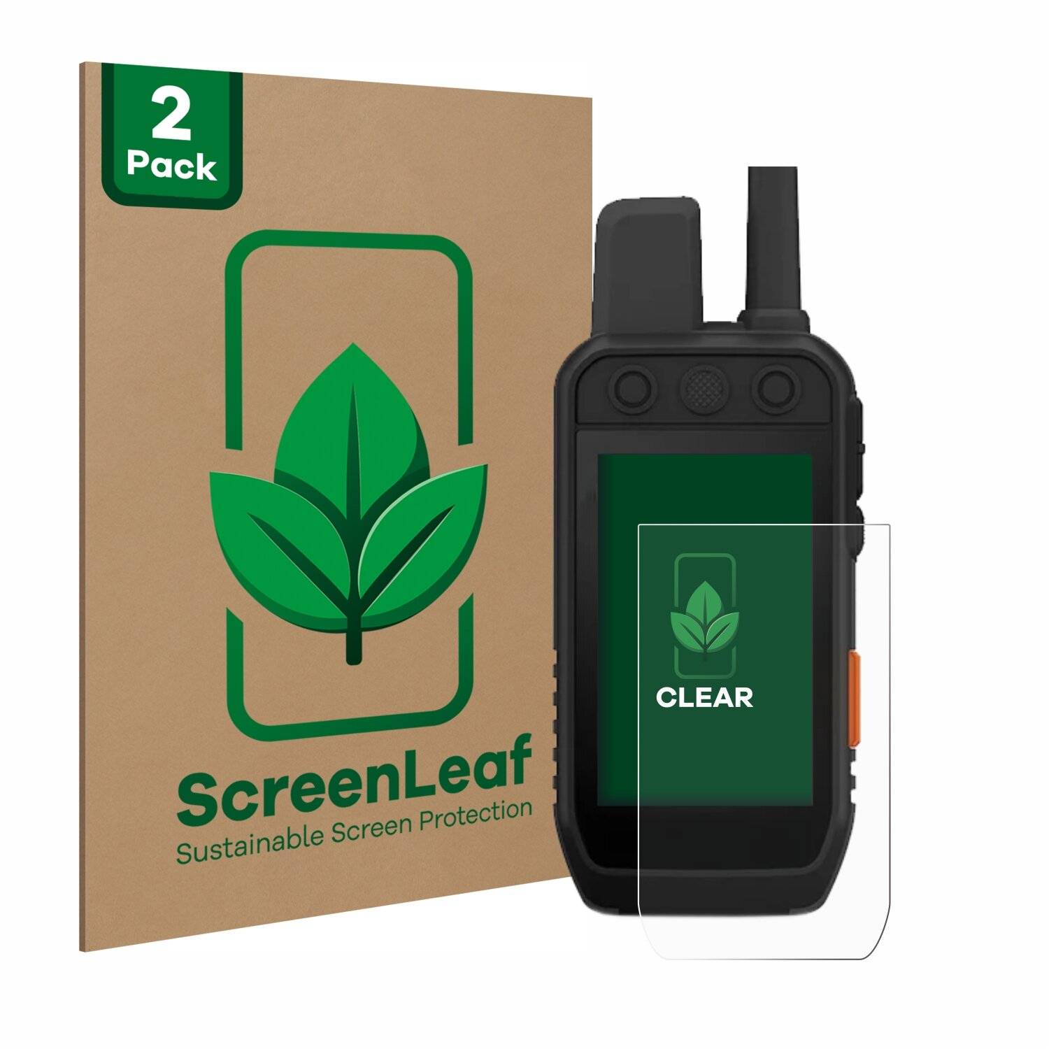 2x ScreenLeaf Clear Nachhaltiger Displayschutz für Garmin Alpha 200