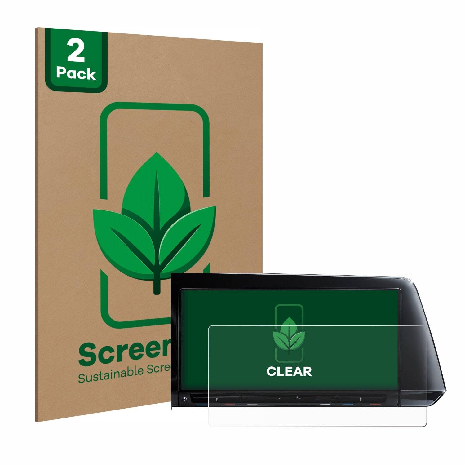 2x ScreenLeaf Clear Nachhaltiger Displayschutz für Volkswagen Golf 8 2020 Discover Pro 10