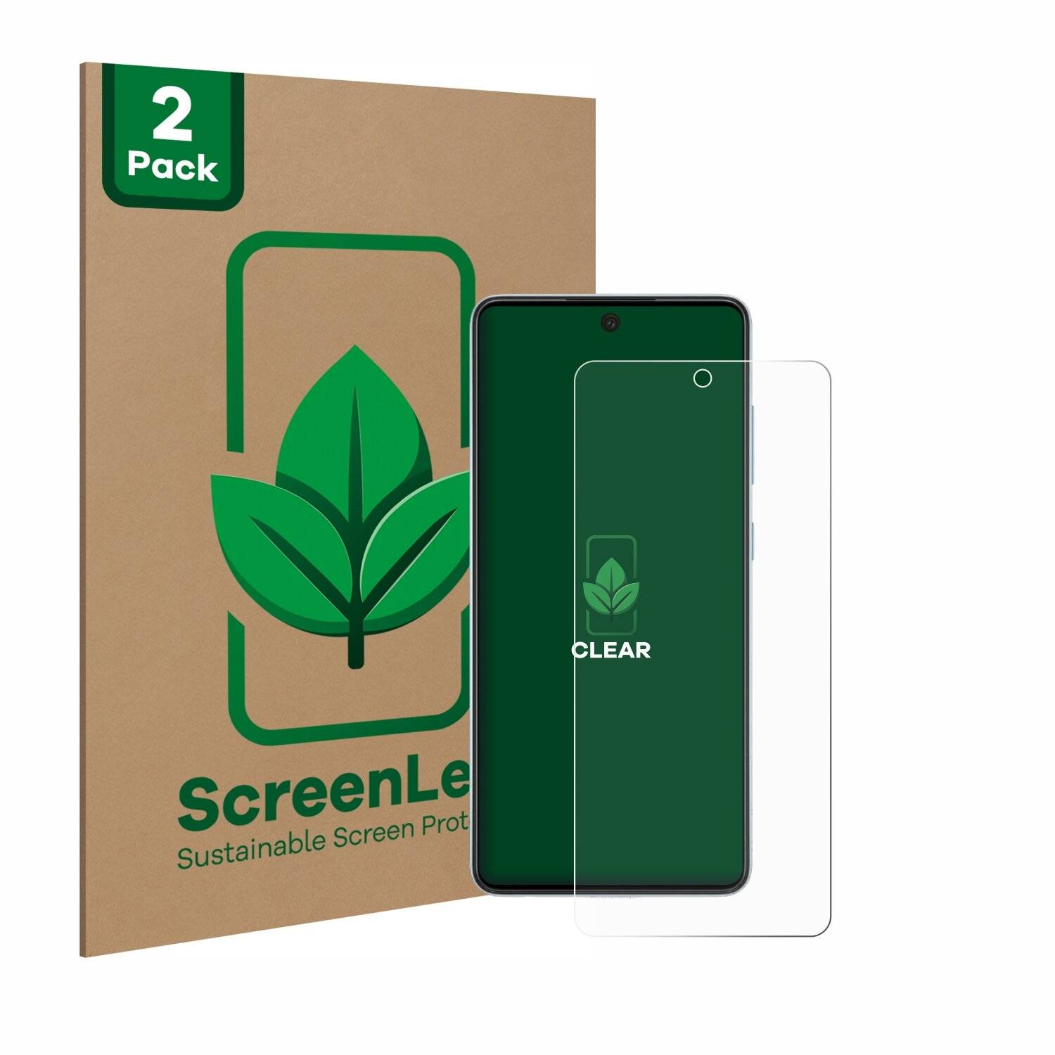 2x ScreenLeaf Clear Nachhaltiger Displayschutz für Samsung Galaxy A52
