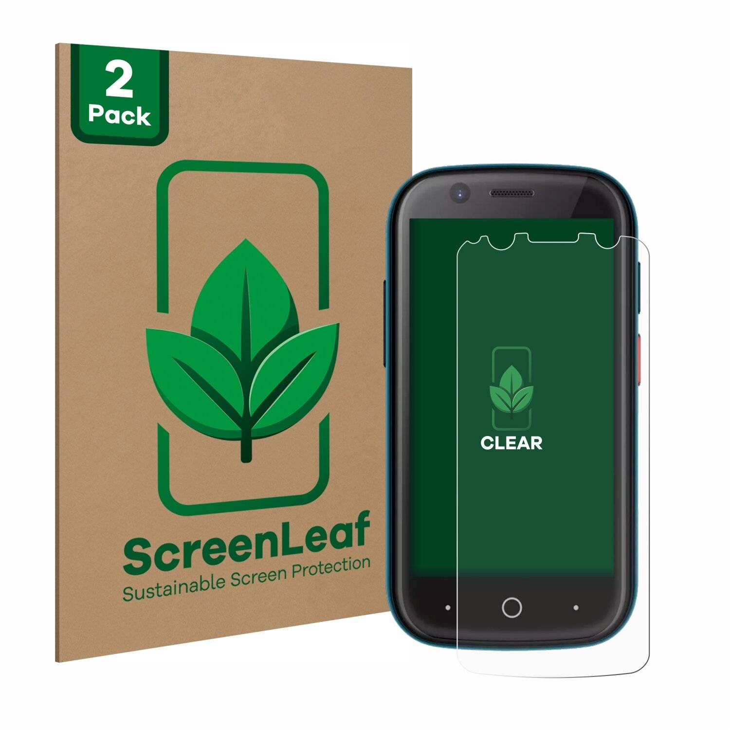 2x ScreenLeaf Clear Nachhaltiger Displayschutz für Unihertz Jelly
