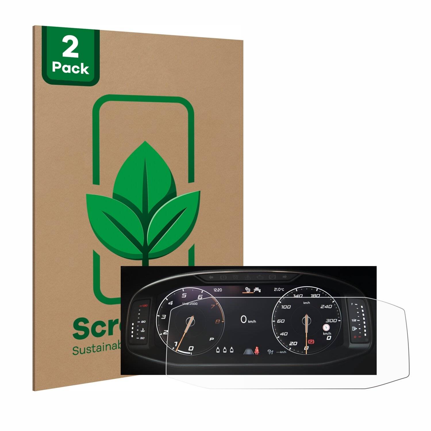 2x ScreenLeaf Clear Nachhaltiger Displayschutz für Seat Ateca Facelift 10.25