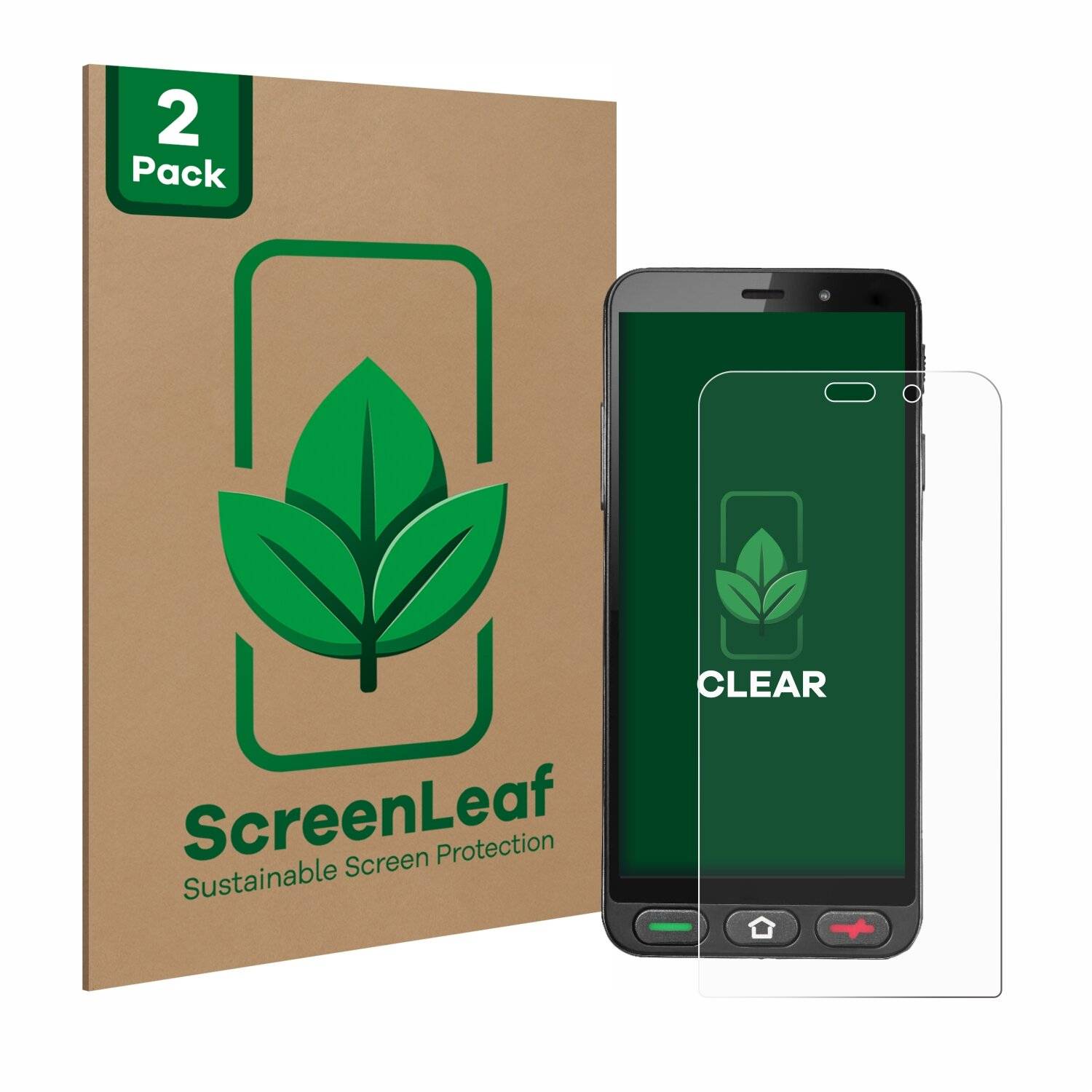 2x ScreenLeaf Clear Nachhaltiger Displayschutz für Brondi Amico S