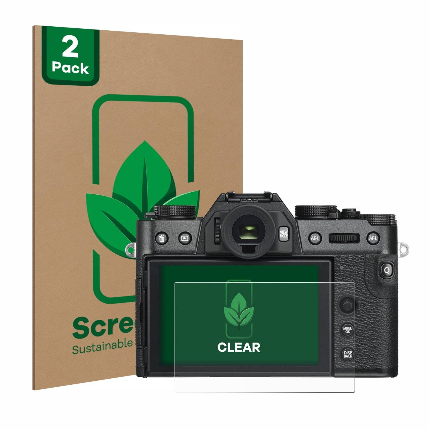 2x ScreenLeaf Clear Nachhaltiger Displayschutz für Fujifilm X-T30