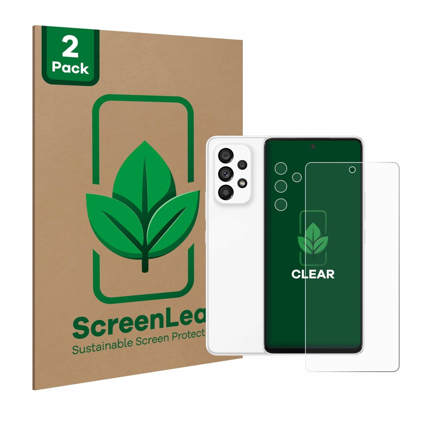 2x ScreenLeaf Clear Nachhaltiger Displayschutz für Samsung Galaxy A53 5G