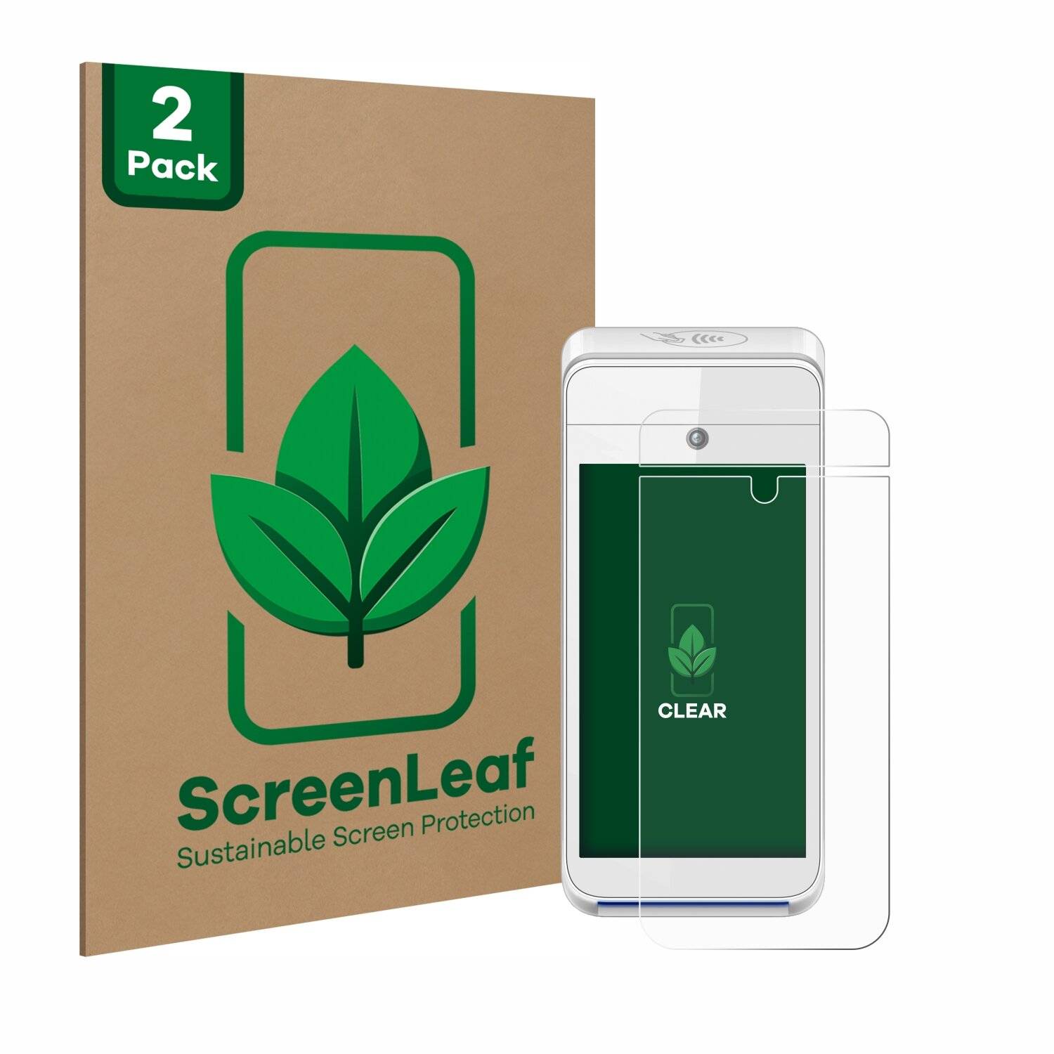 2x ScreenLeaf Clear Nachhaltiger Displayschutz für Pax