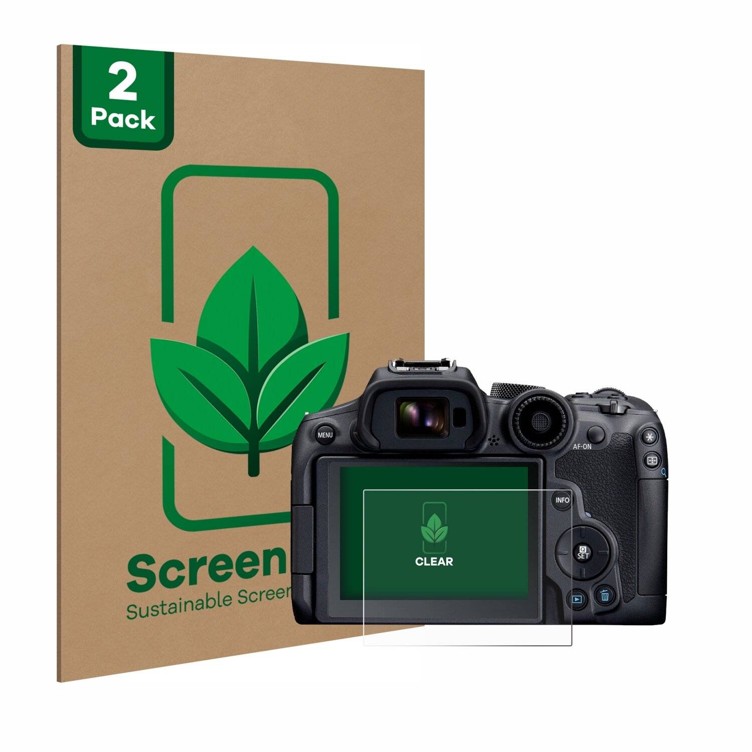 2x ScreenLeaf Clear Nachhaltiger Displayschutz für Canon EOS