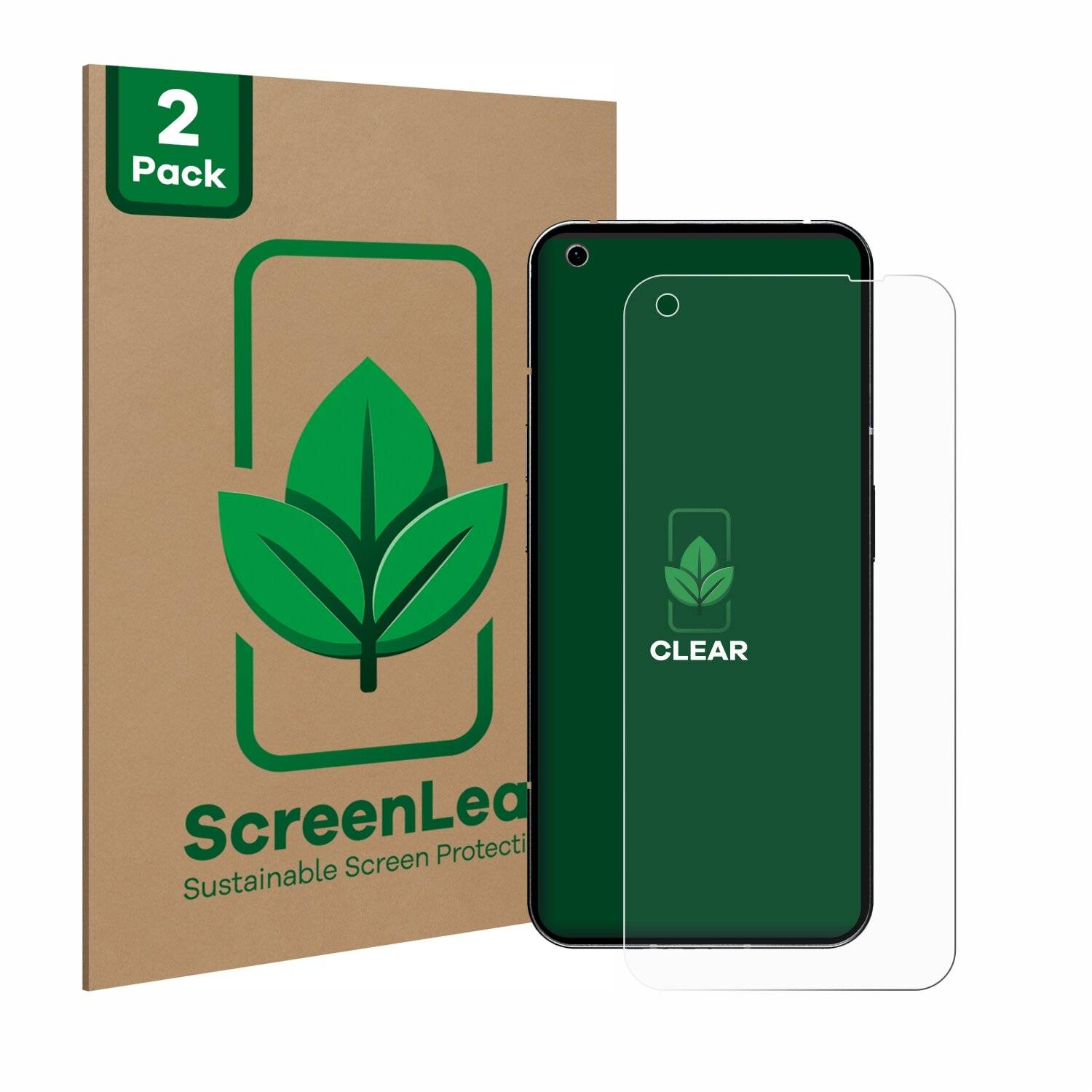 2x ScreenLeaf Clear Nachhaltiger Displayschutz für Nothing Phone