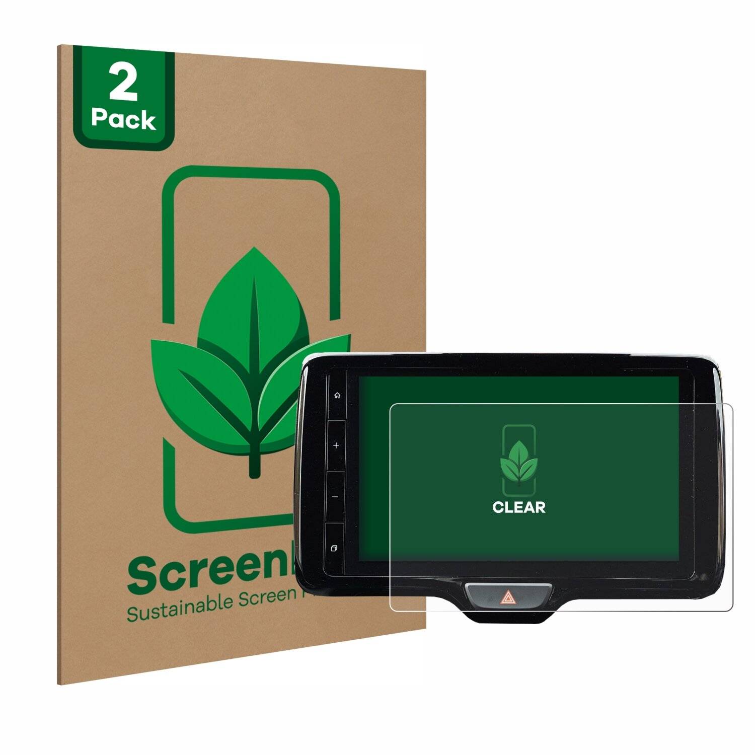 2x ScreenLeaf Clear Nachhaltiger Displayschutz für Toyota Yaris Cross 2021 Smart Connect
