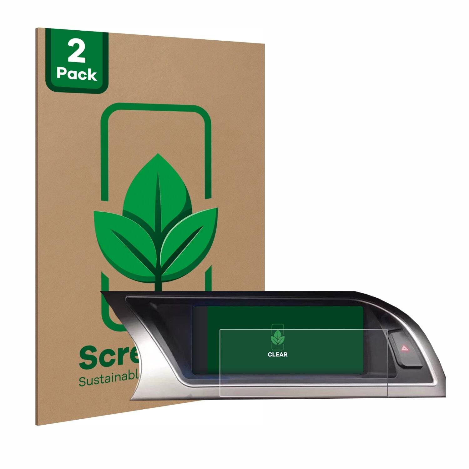 2x ScreenLeaf Clear Nachhaltiger Displayschutz für Audi Audi A4 B8 (2012-2015) MMI