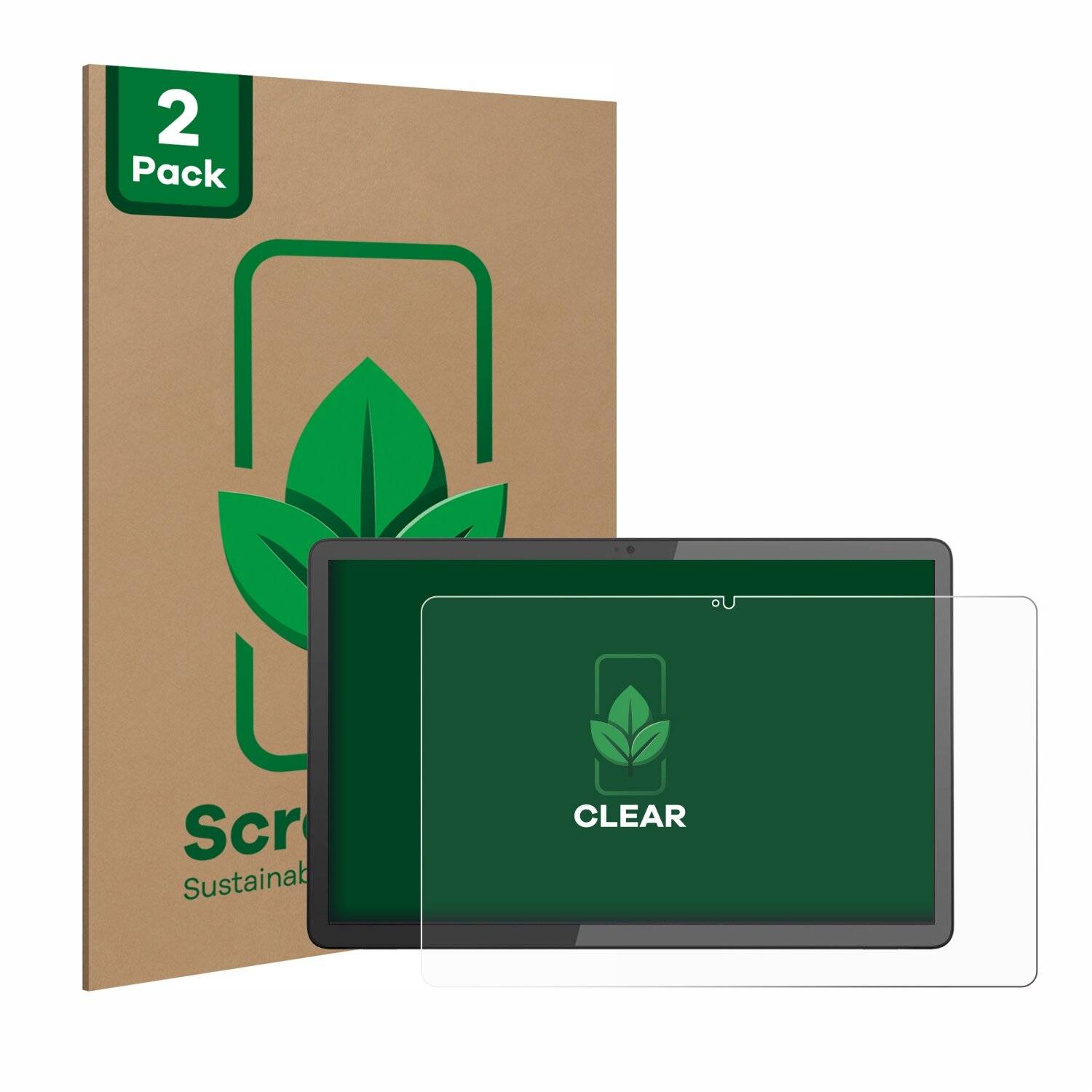 2x ScreenLeaf Clear Nachhaltiger Displayschutz für Lenovo IdeaPad duet 3 Chromebook
