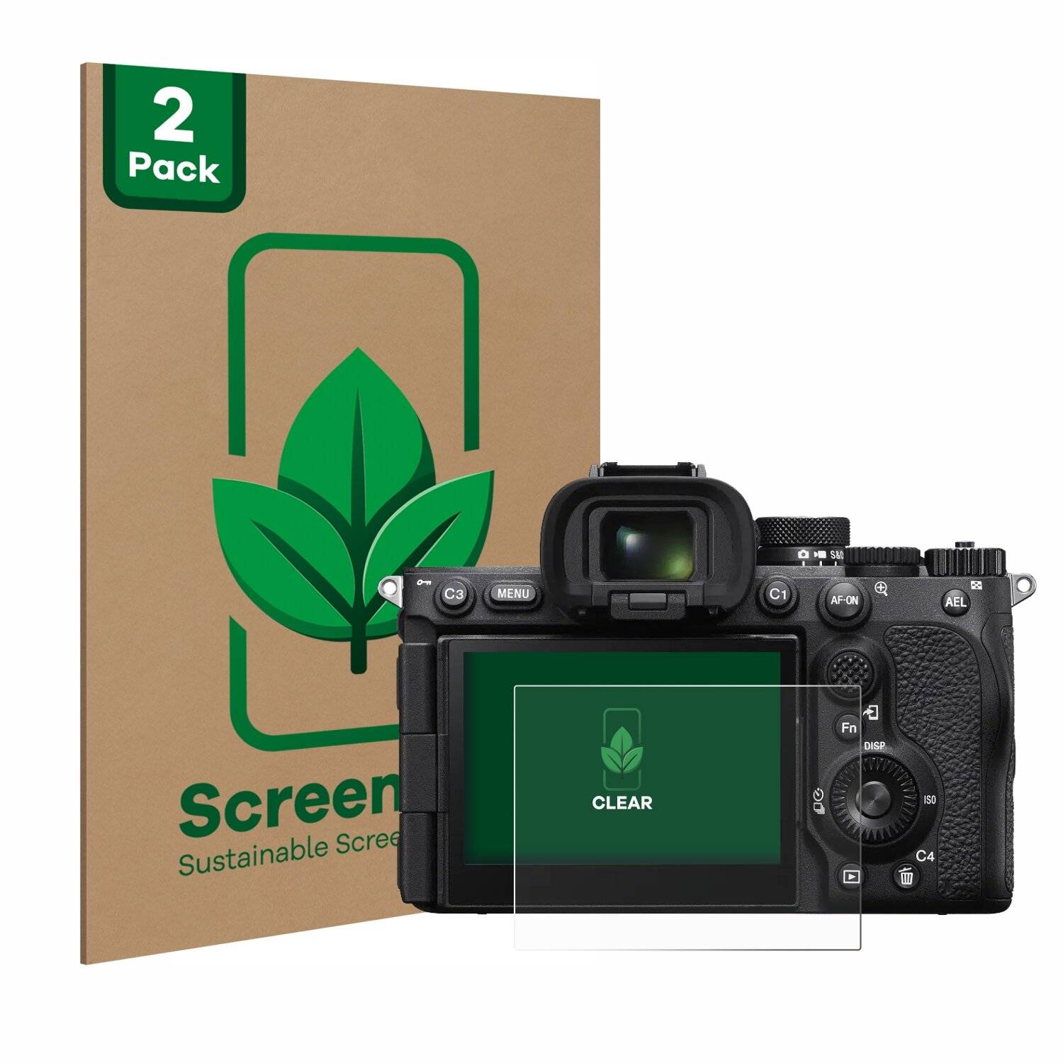 2x ScreenLeaf Clear Nachhaltiger Displayschutz für Sony Alpha 7R V / a7R