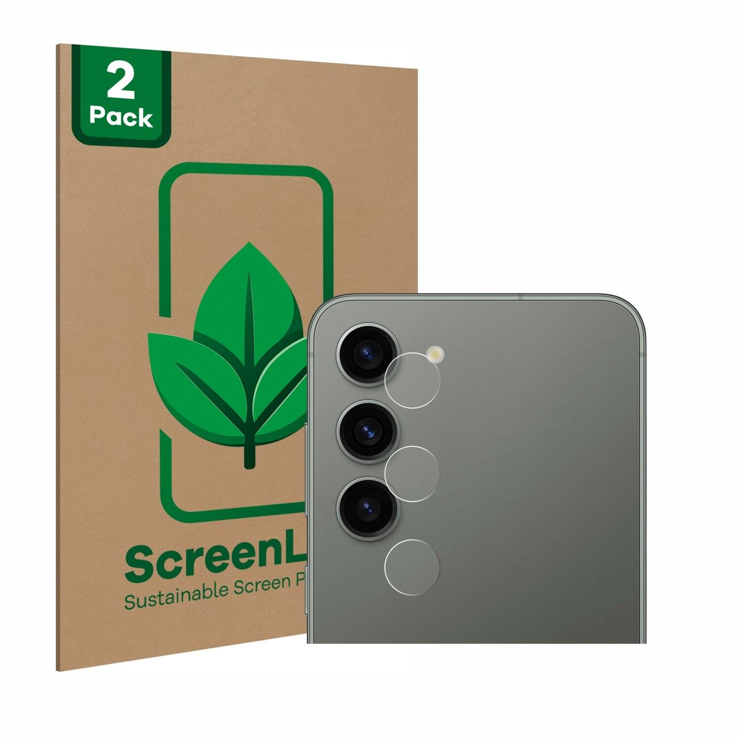 2x ScreenLeaf Clear Nachhaltiger Displayschutz für Samsung Galaxy S23 (NUR