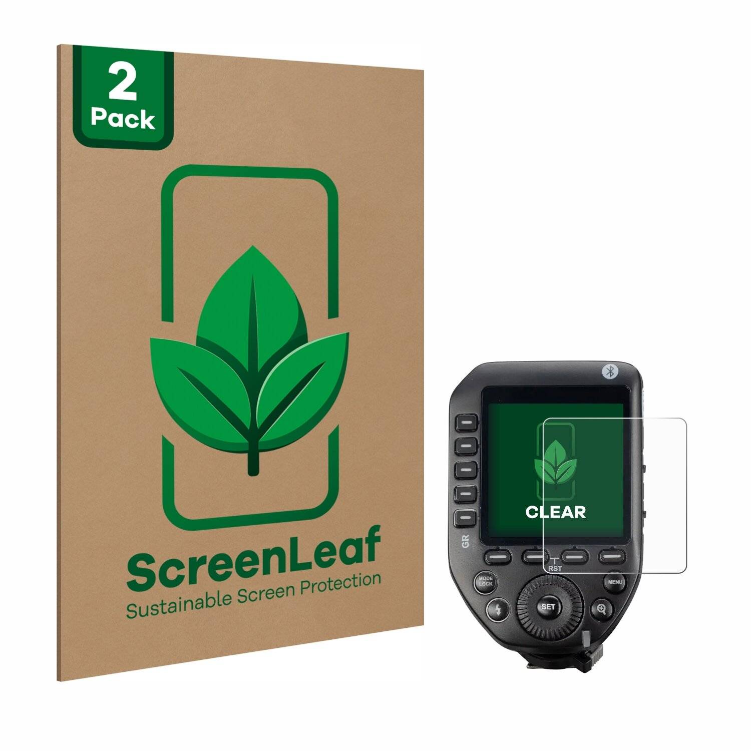 2x ScreenLeaf Clear Nachhaltiger Displayschutz für Godox XPro