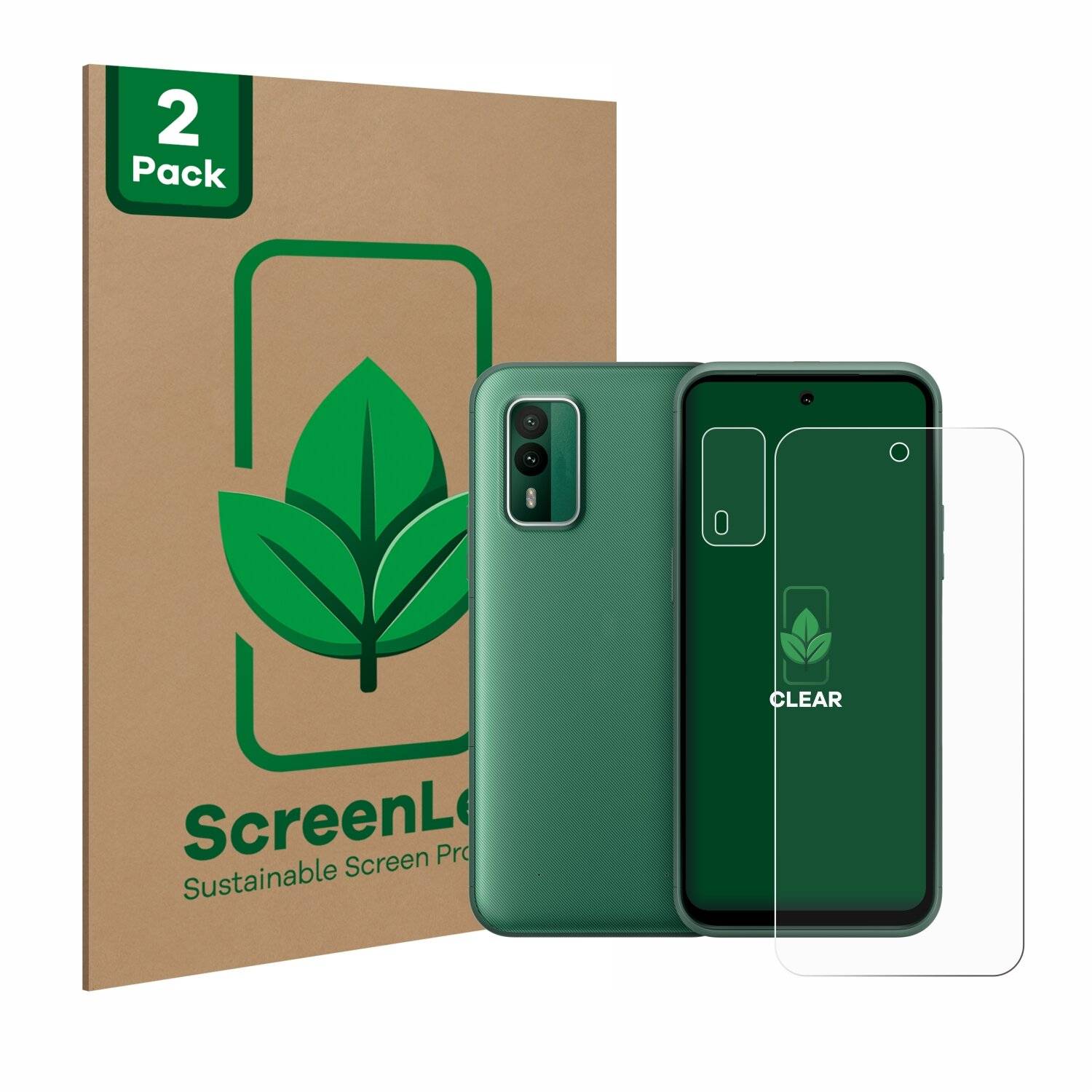 2x ScreenLeaf Clear Nachhaltiger Displayschutz für Nokia XR21