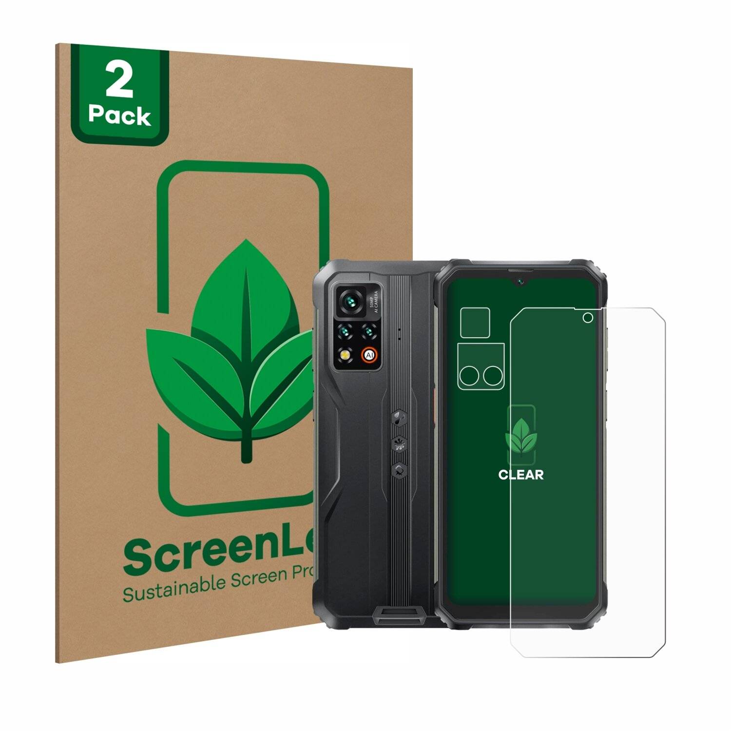 2x ScreenLeaf Clear Nachhaltiger Displayschutz für Blackview BV9200