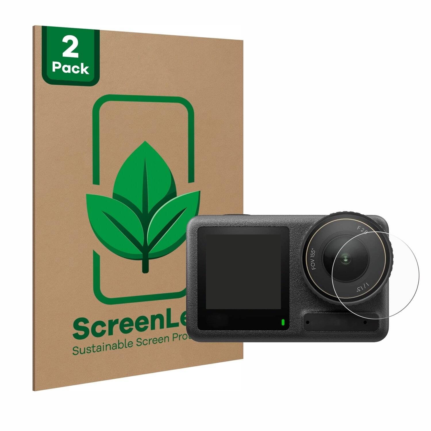 2x ScreenLeaf Clear Nachhaltiger Displayschutz für DJI Osmo Action 4