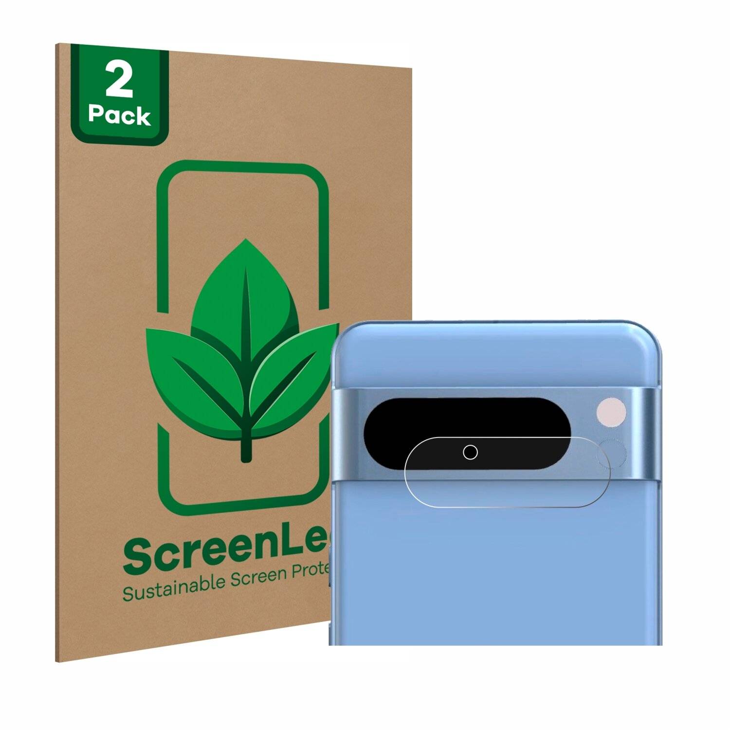 2x ScreenLeaf Clear Nachhaltiger Displayschutz für Google Pixel 8 Pro (NUR