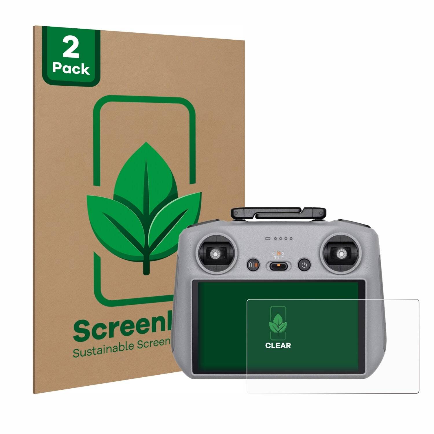 2x ScreenLeaf Clear Nachhaltiger Displayschutz für DJI RC