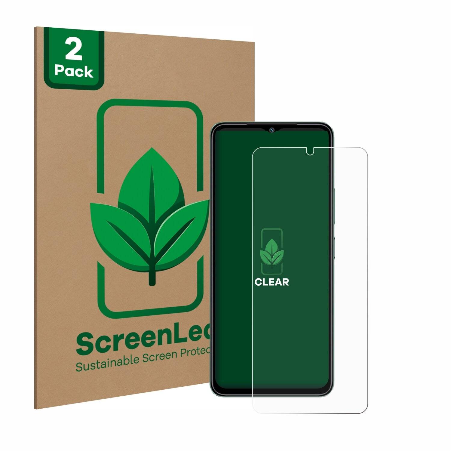 2x ScreenLeaf Clear Nachhaltiger Displayschutz für Xiaomi Redmi