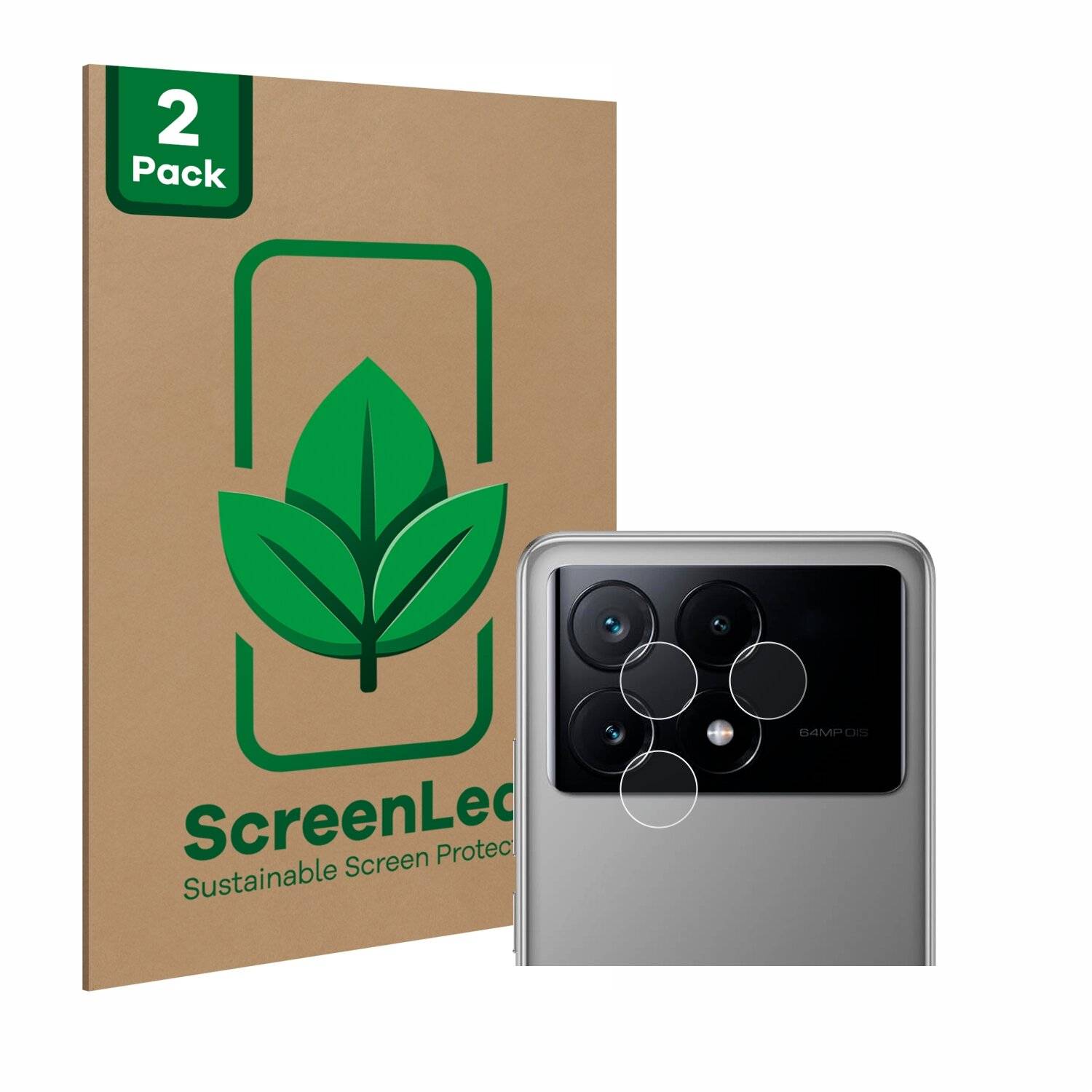 2x ScreenLeaf Clear Nachhaltiger Displayschutz für Xiaomi Poco X6 Pro (NUR