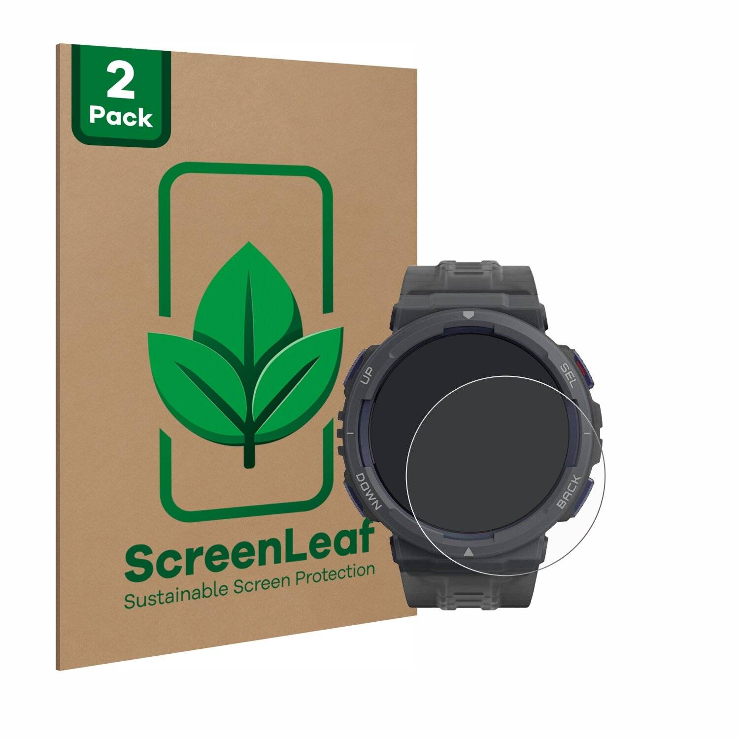 2x ScreenLeaf Clear Nachhaltiger Displayschutz für Amazfit Active