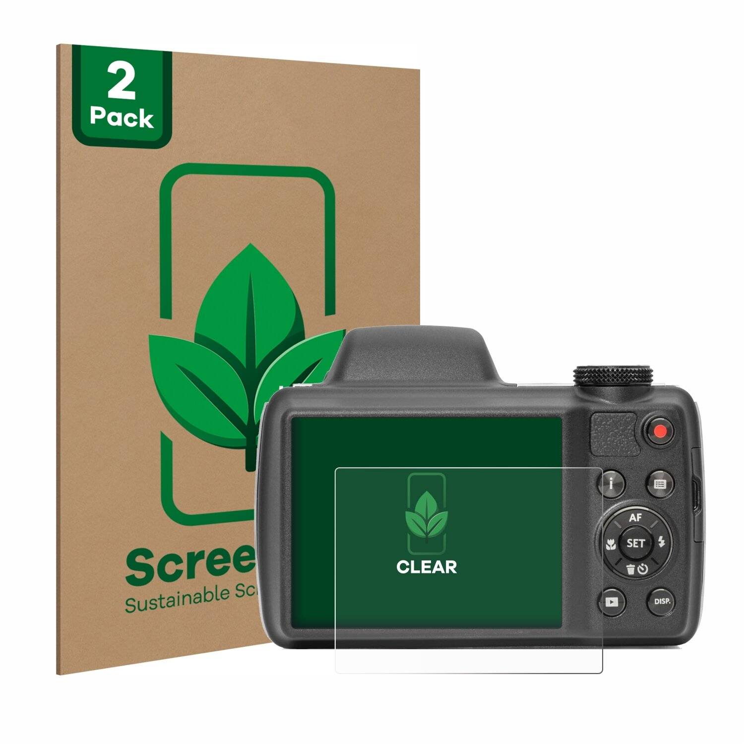2x ScreenLeaf Clear Nachhaltiger Displayschutz für Kodak Pixpro