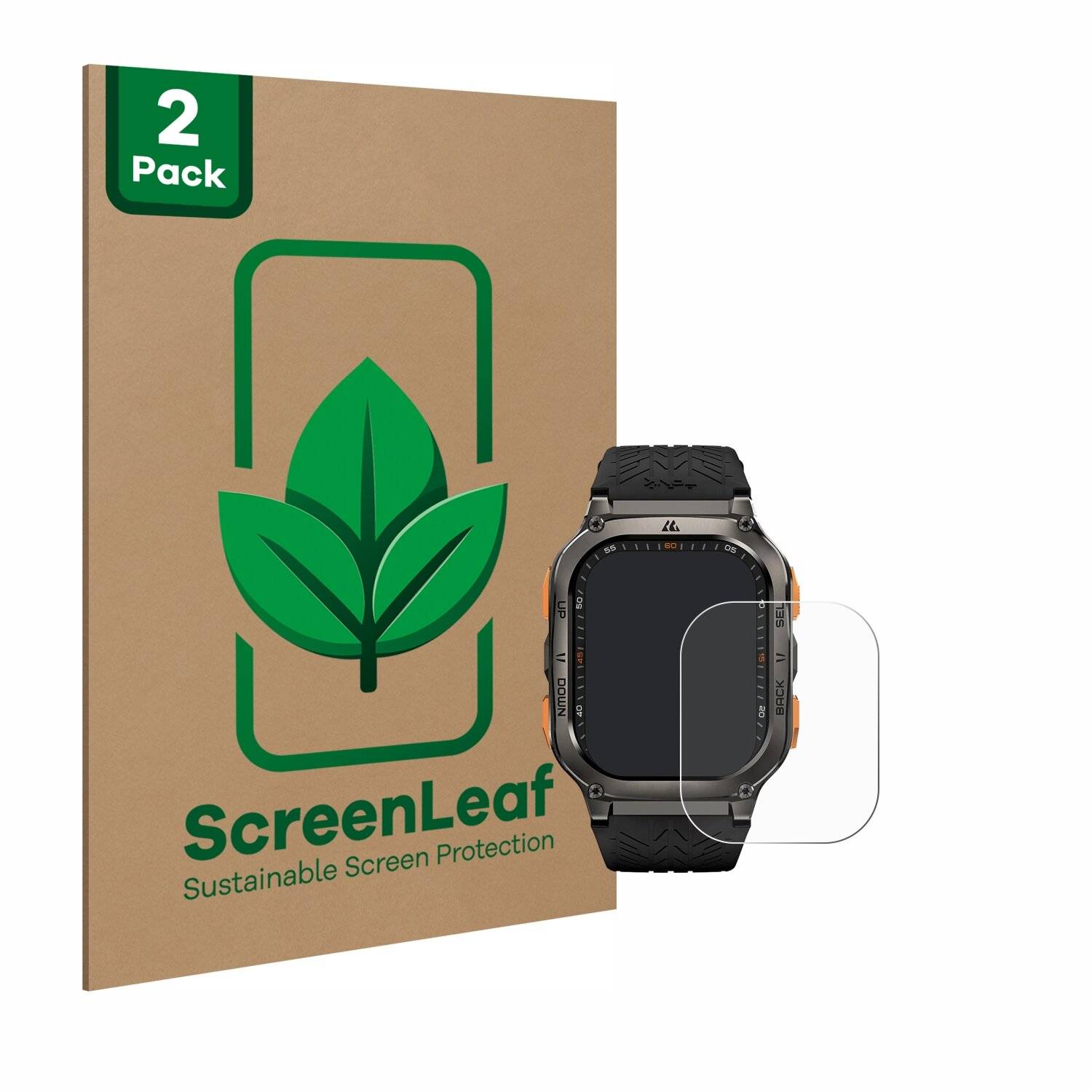 2x ScreenLeaf Clear Nachhaltiger Displayschutz für Kospet Tank M3