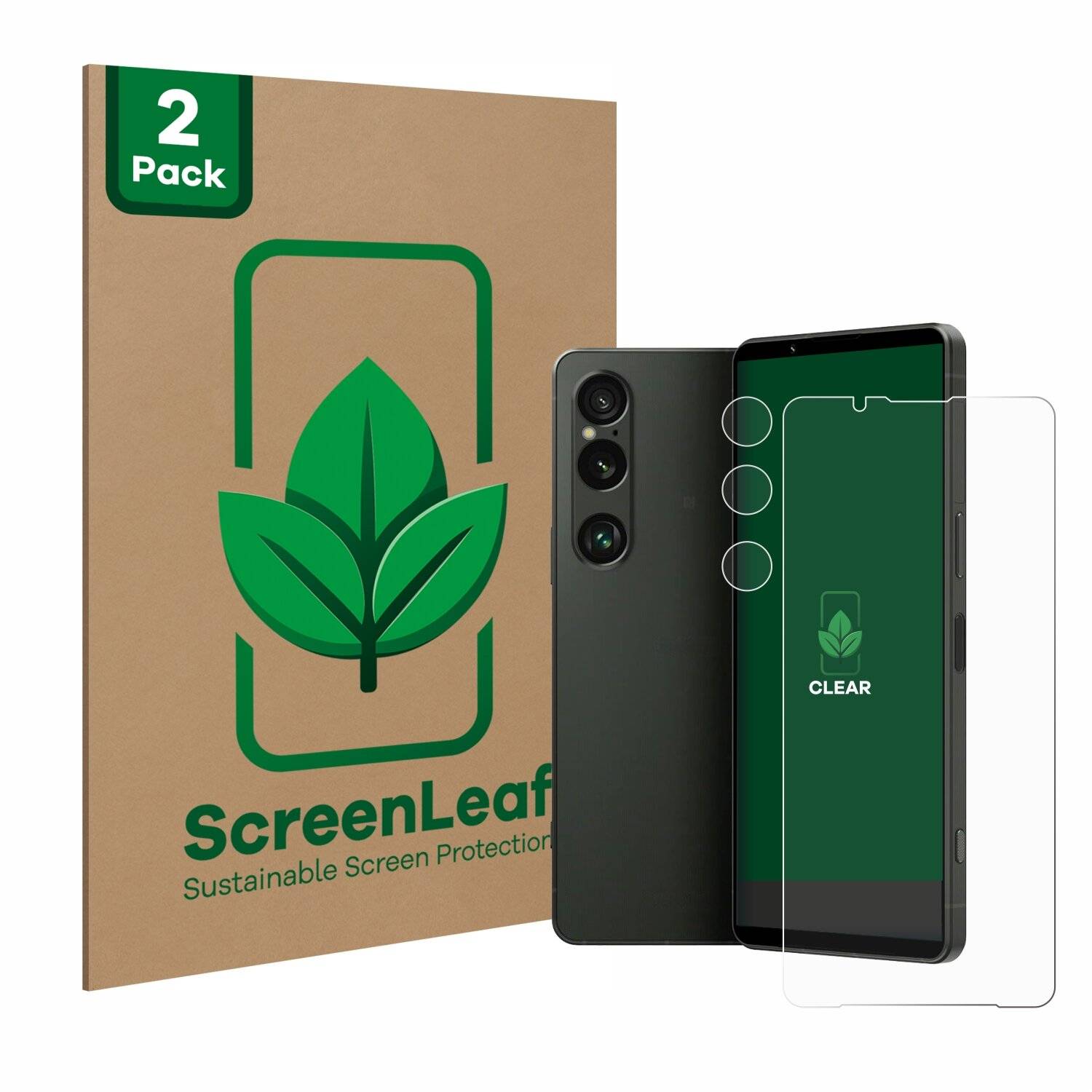 2x ScreenLeaf Clear Nachhaltiger Displayschutz für Sony Xperia 1 VI