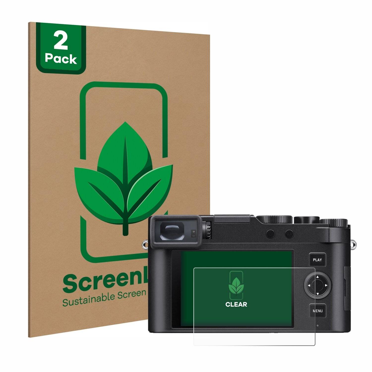 2x ScreenLeaf Clear Nachhaltiger Displayschutz für Leica D-Lux