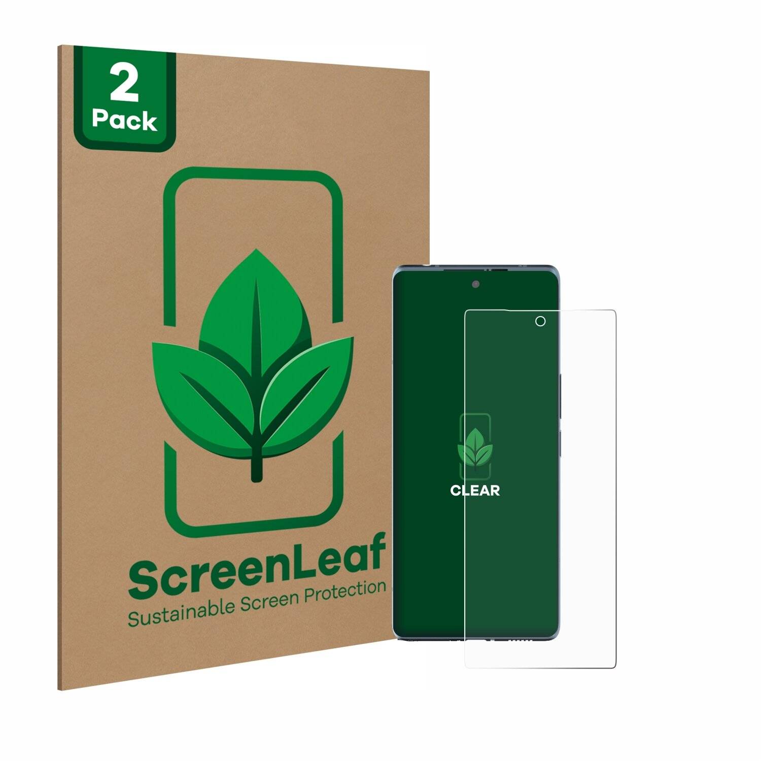 2x ScreenLeaf Clear Nachhaltiger Displayschutz für HTC U24